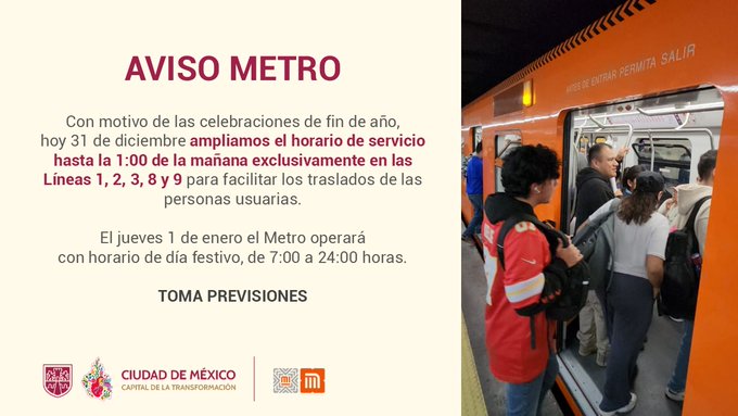 fiesta-gratis-ano-nuevo-reforma-metro-ampliara-horario-servicio-2025