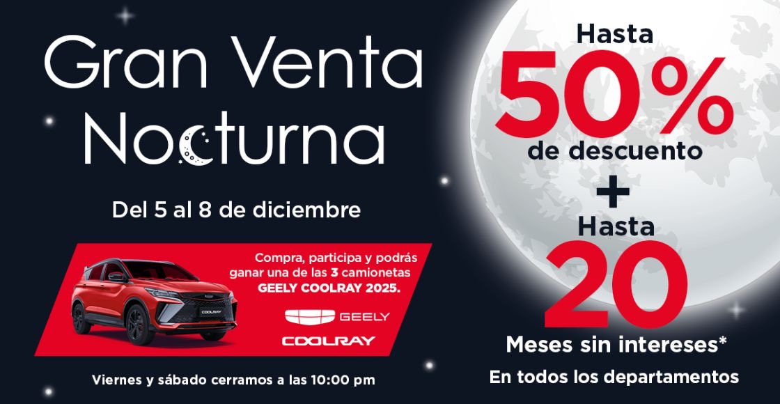 gran venta nocturna de sears y concurso para ganar una geely