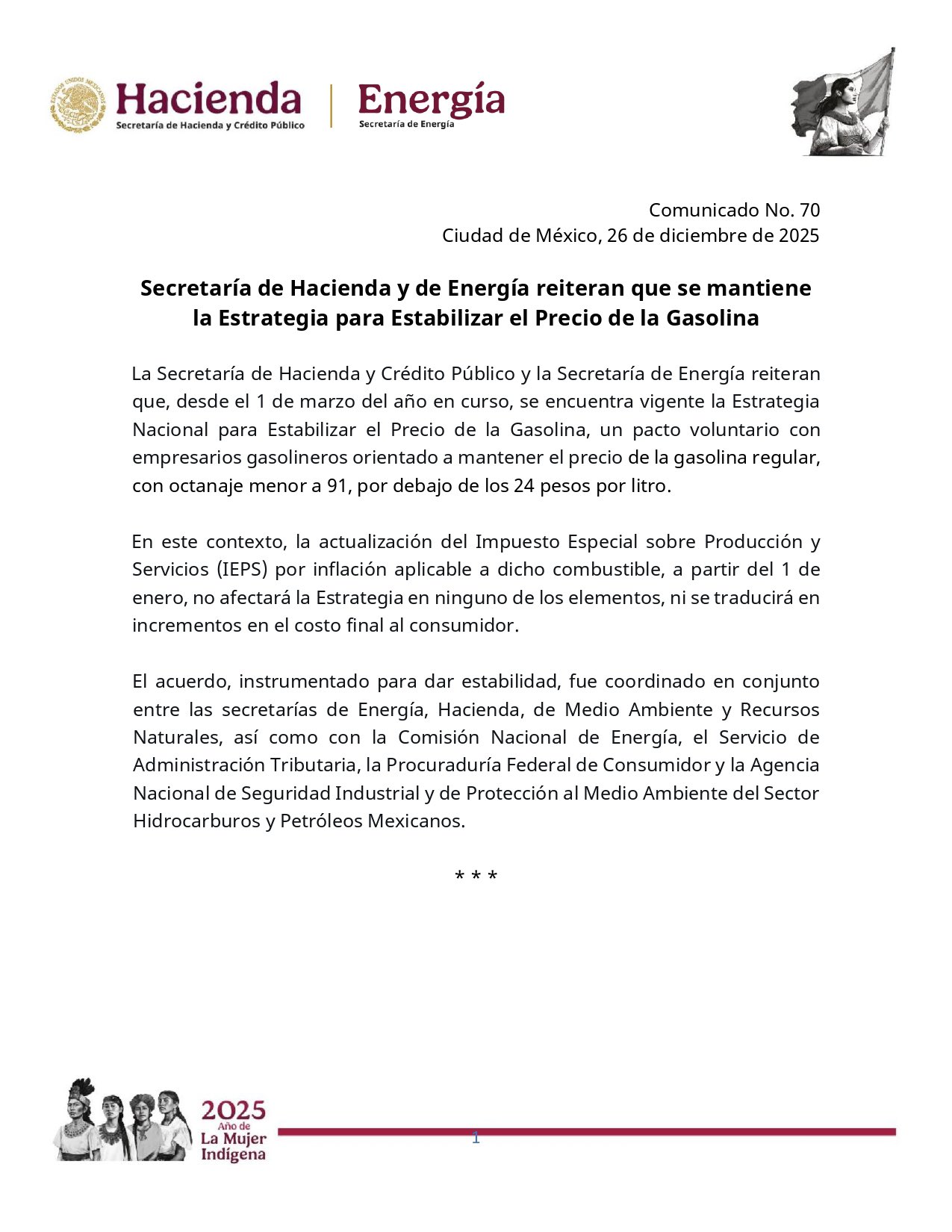 Comunicado Secretaría de Hacienda