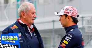 Helmut Marko y Checo Pérez