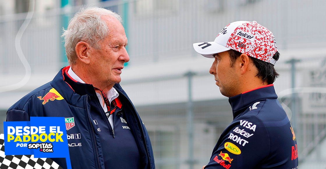 Helmut Marko y Checo Pérez