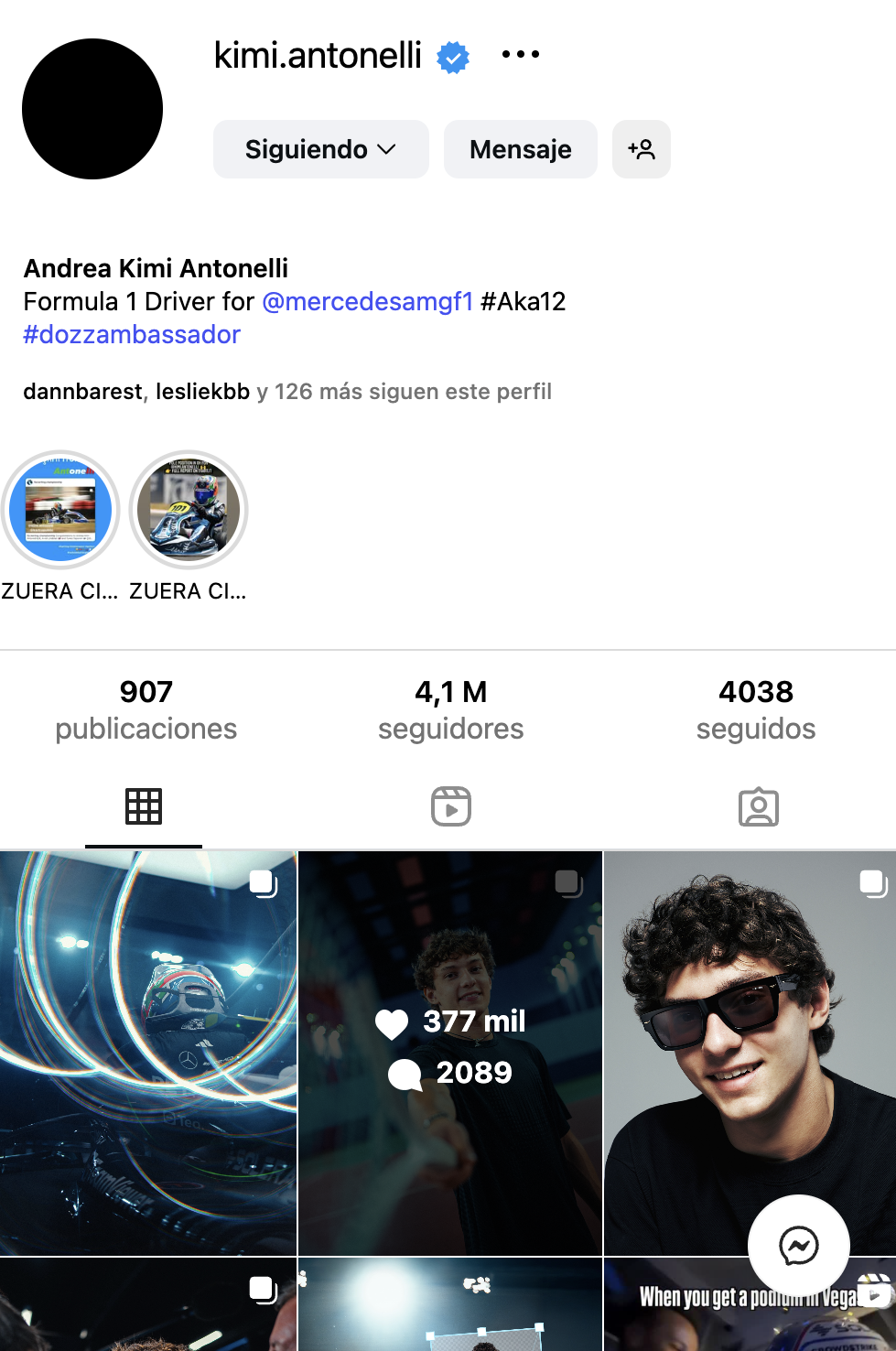 El perfil de Kimi Antonelli