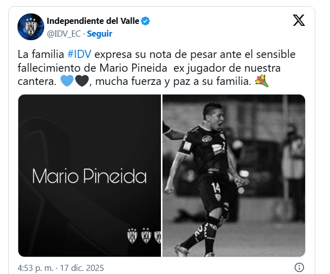 Asesinan a Mario Pineida, futbolista del Barcelona de Ecuador, en ataque armado