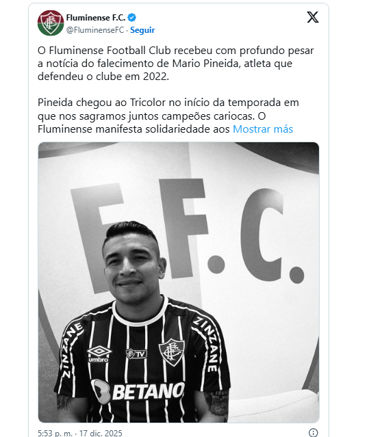 Asesinan a Mario Pineida, futbolista del Barcelona de Ecuador, en ataque armado