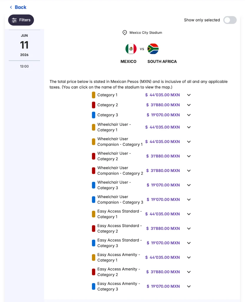 Precio de boletos para la inauguración del Mundial 2026 entre México vs Sudáfrica