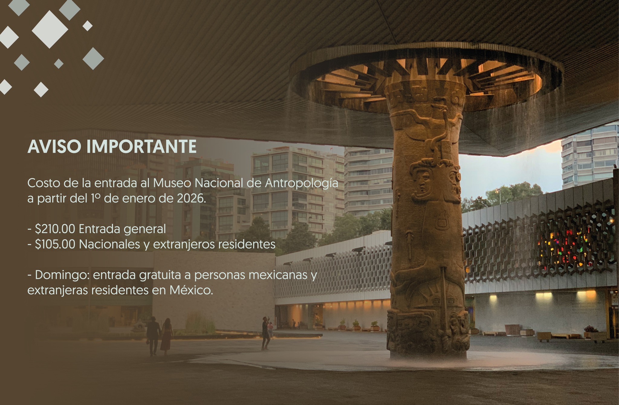 Nuevo precio del Museo de Antropología 