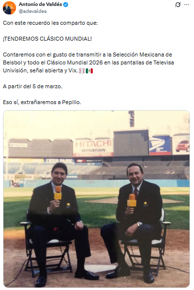 El Clásico Mundial de Beisbol 2026 pasará por Televisa