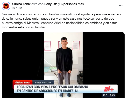 Internado "por voluntad propia": Encuentran a Leonardo Ariel Escobar, colaborador de Ibero