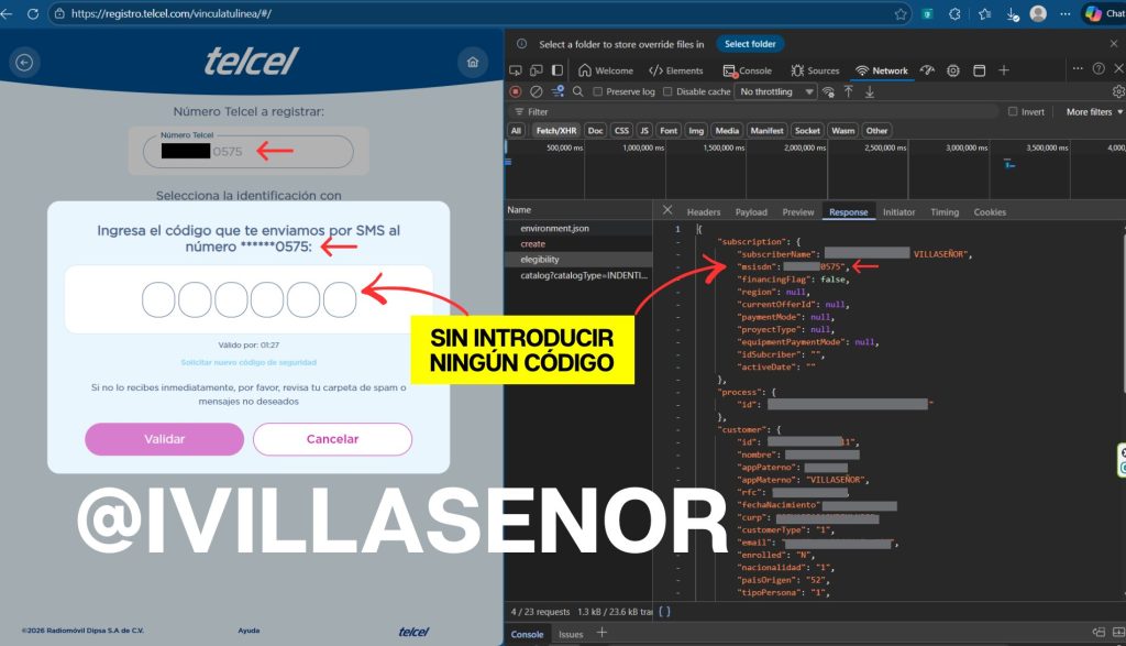 Telcel expone datos en el registro obligatorio de líneas