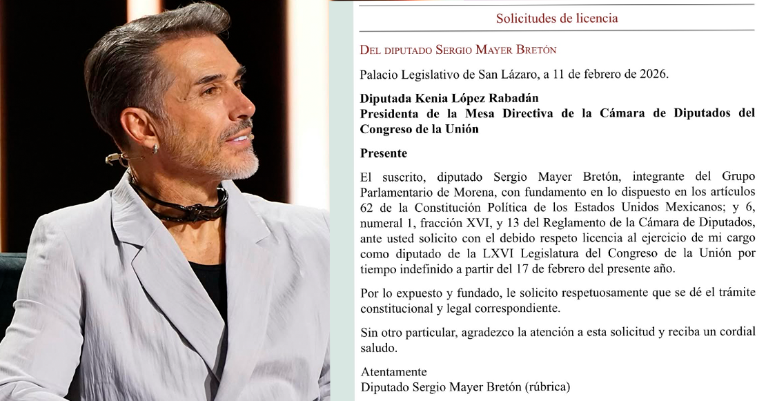Sergio Mayer pidió licencia “por tiempo indefinido” como diputado… para entrar a La Casa de los Famosos de Telemundo