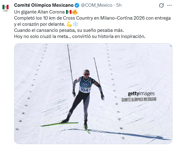 Récord y el gran gesto de amistad de Allan Corona en los Juegos Olímpicos de Invierno 2026