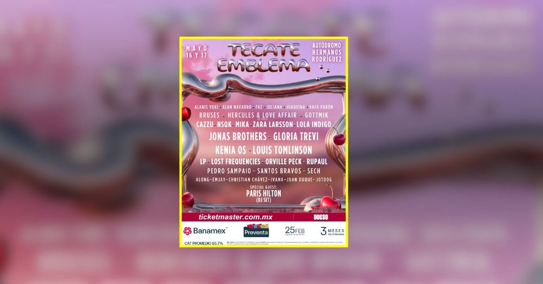 Cartel del Tecate Emblema 2026: lineup completo, precios de boletos y más