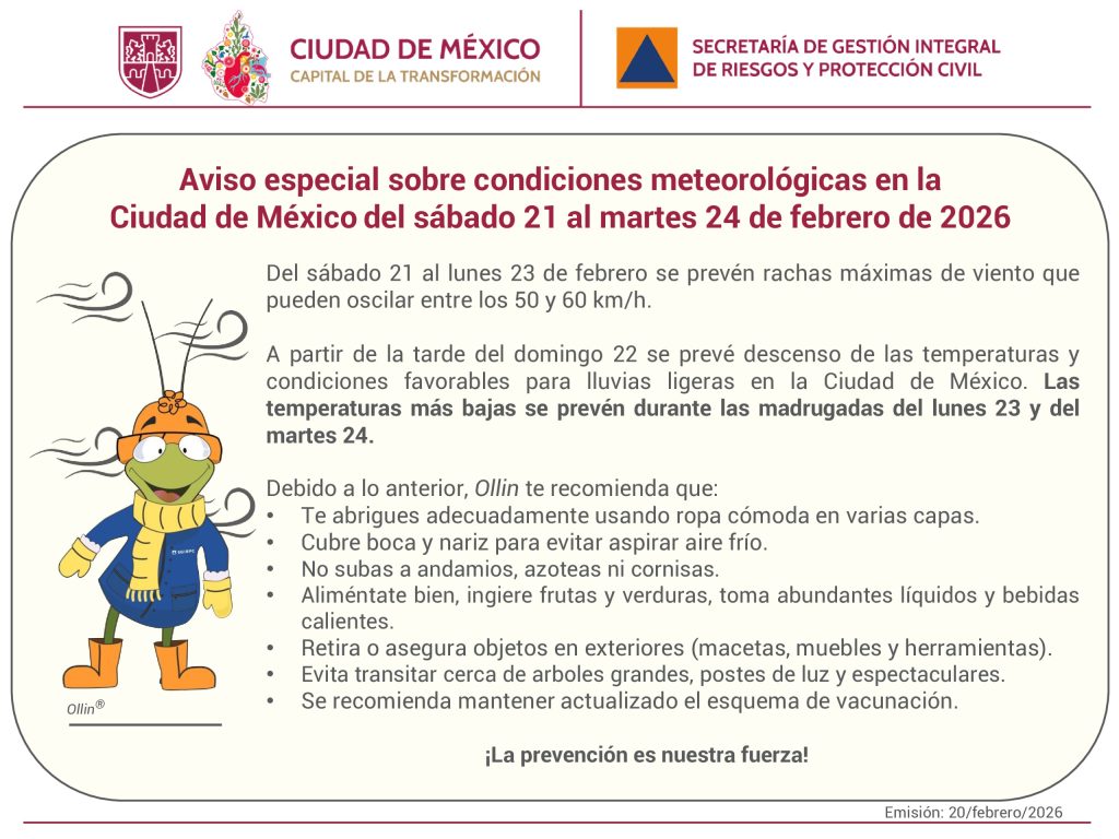 Alertan por regreso de frío y lluvias en CDMX
