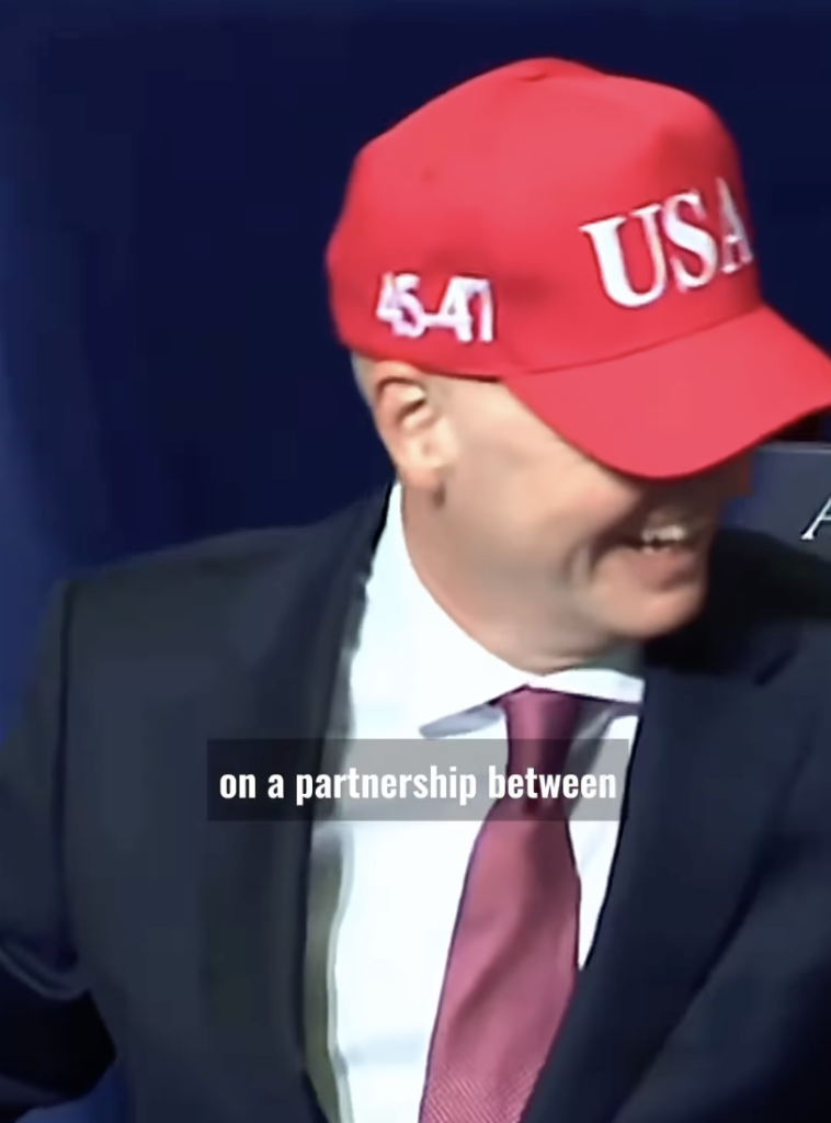 Gianni Infantino en la Junta por la paz de Donald Trump