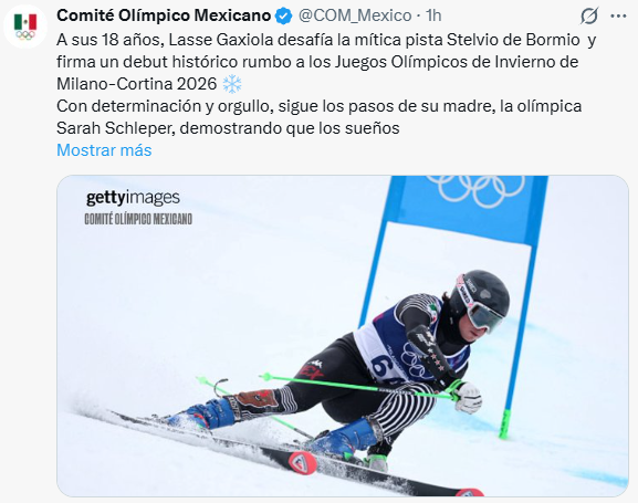 Así le fue a Lasse Gaxiola en su debut en Juegos Olímpicos de Invierno