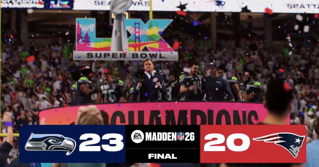 Super Bowl LX: Madden 26 predice al ganador entre New England Patriots vs Seattle Seahawks