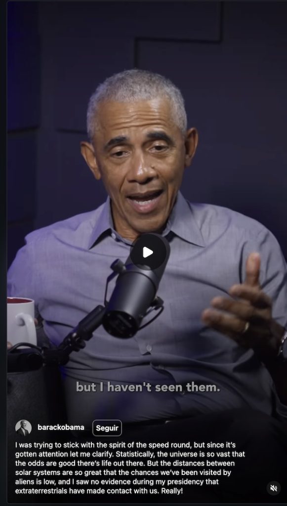 Obama dice que los extraterrestres sí existen, peeero no los ha visto y frena a conspiracionistas