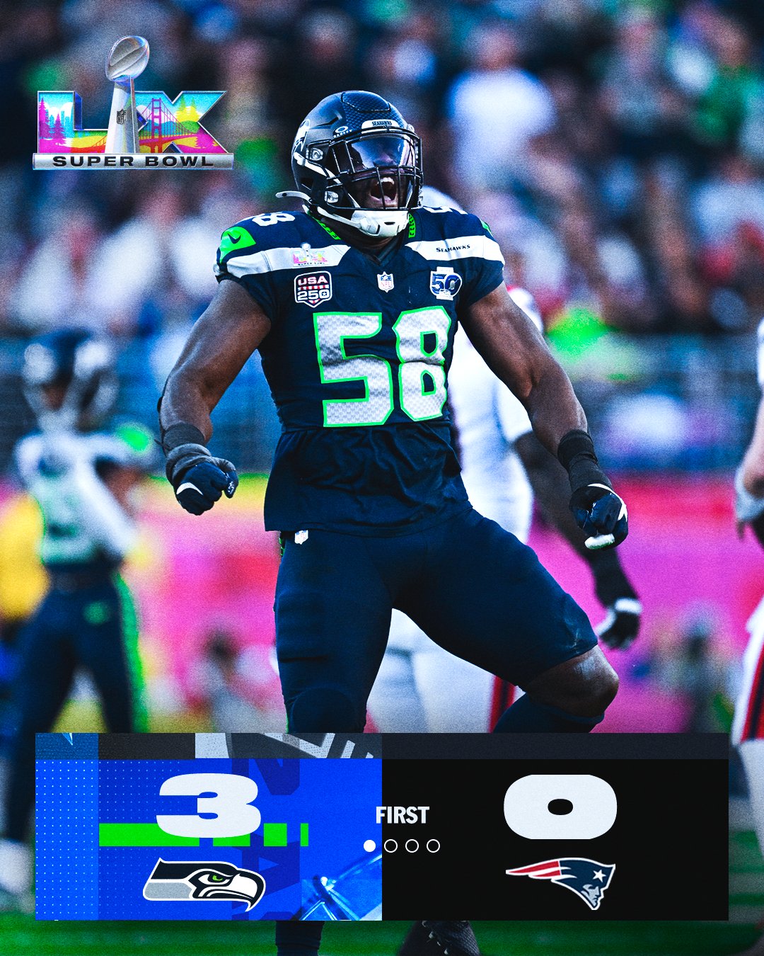Termina el primer cuarto y Seahawks ganan 3-0