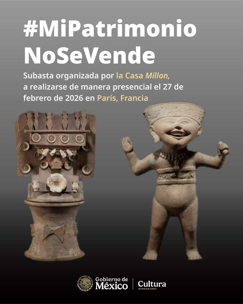 Gobierno de México se lanza vs subasta en París por ofrecer piezas arqueológicas que habrían sido robadas