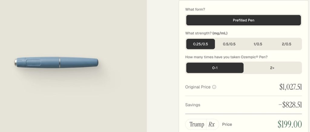 Venta de Ozempic en TrumpRx