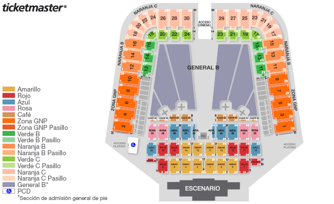 Mapa Zayn en el Estadio GNP