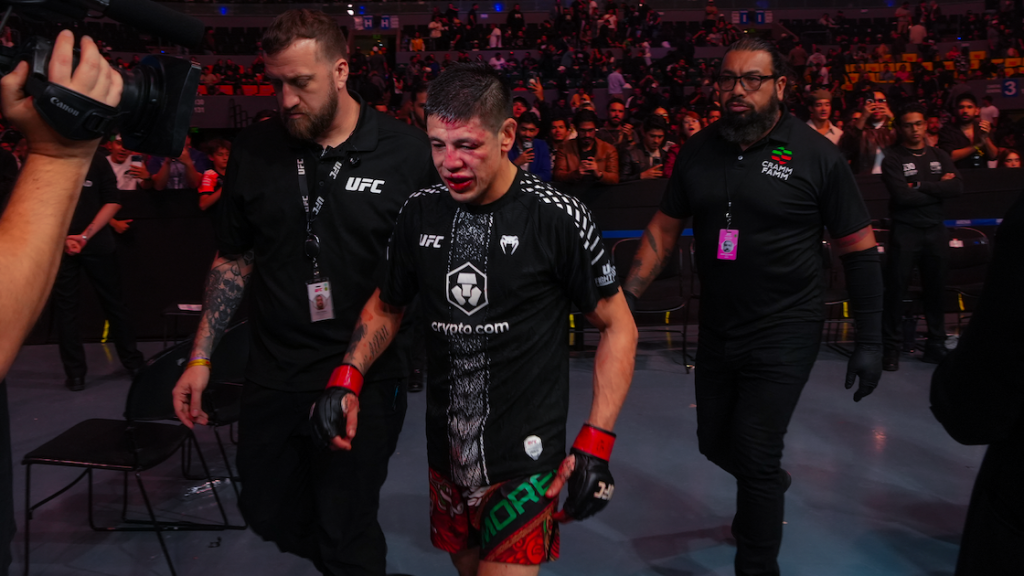 Brandon Moreno al finalizar su combate