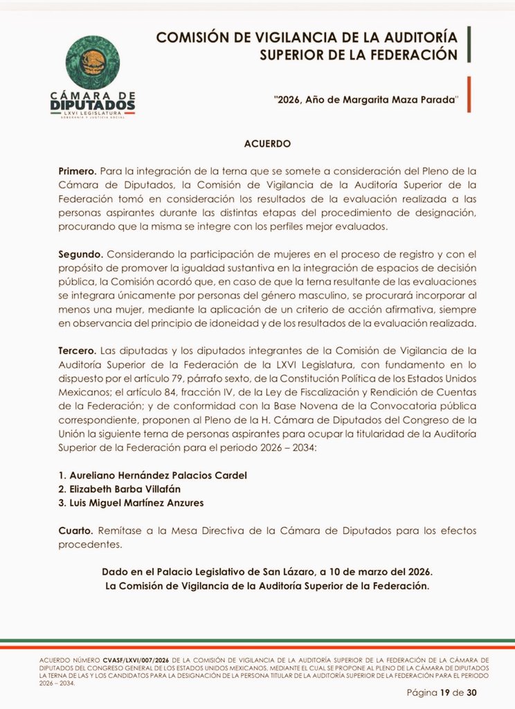 ¿Quién es quién? Ya hay finalistas para nuevo titular de la Auditoría Superior de la Federación