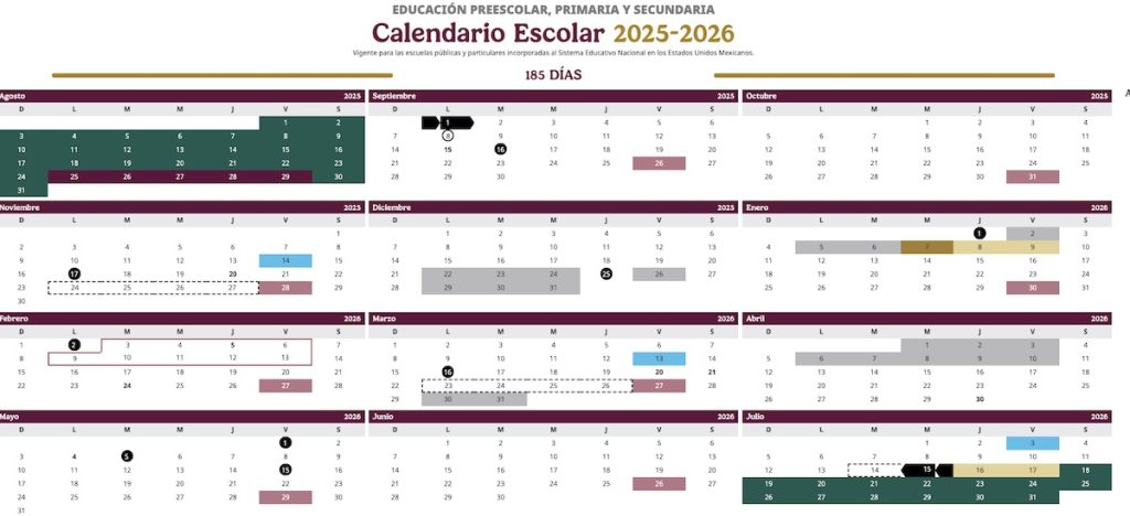 Megapuente de marzo y otros días sin clases en escuelas de México