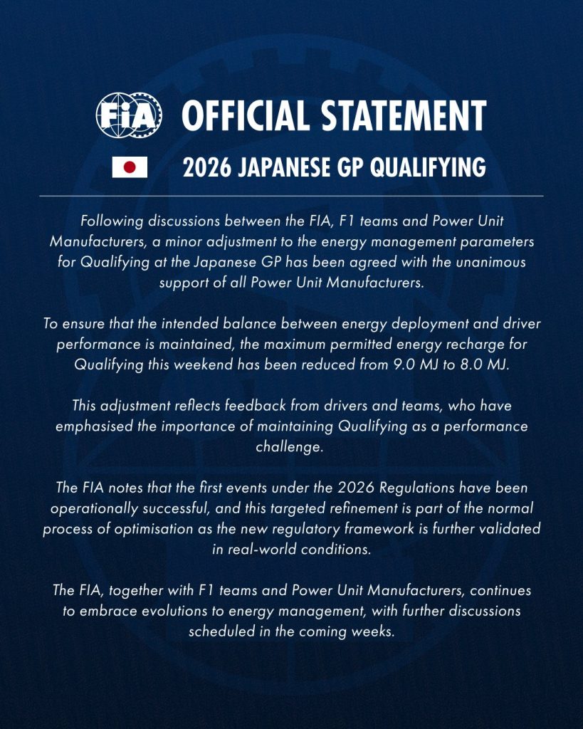 Cambian las reglas técnicas para el GP de Japón