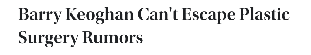 Captura de un titular respecto al rostro de Barry Keoghan