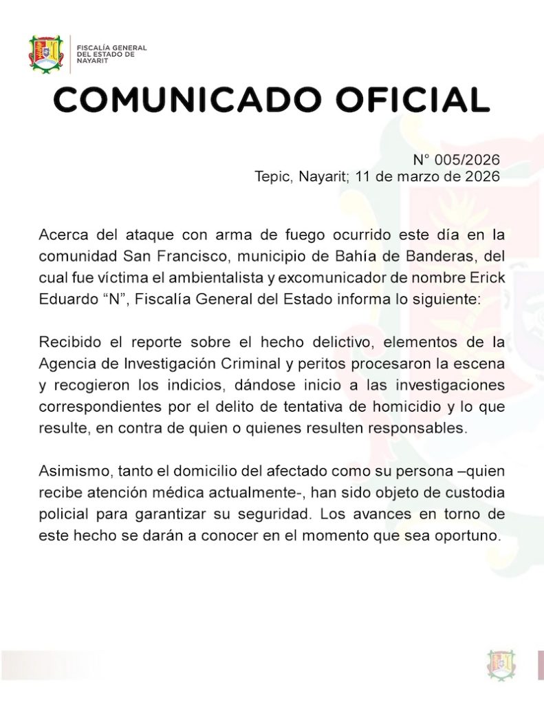 Atacan al ambientalista Erick Saracho en Nayarit