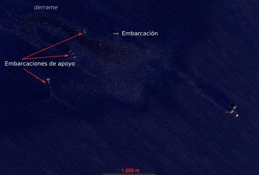 Imágenes satelitales para dimensionar el derrame de hidrocarburos en el Golfo de México