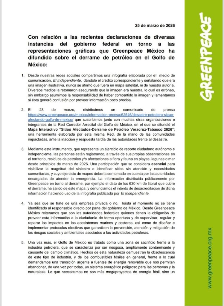 Imágenes satelitales para dimensionar el derrame de hidrocarburos en el Golfo de México