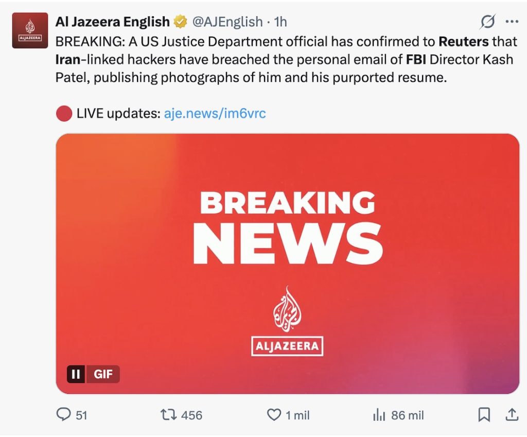 ackers relacionados con Irán atacan el correo personal del director del FBI