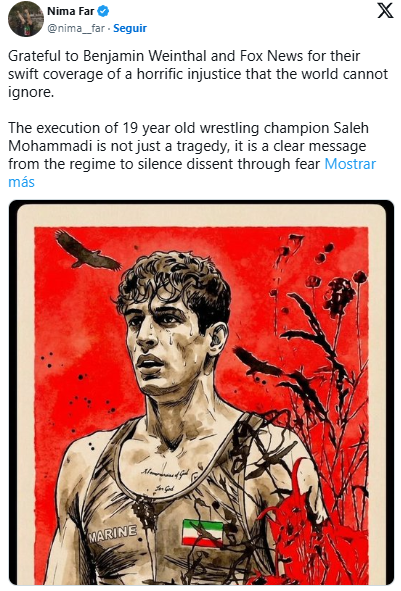 Irán ahorcó a tres jóvenes por protestar, incluido el campeón de lucha Saleh Mohammadi