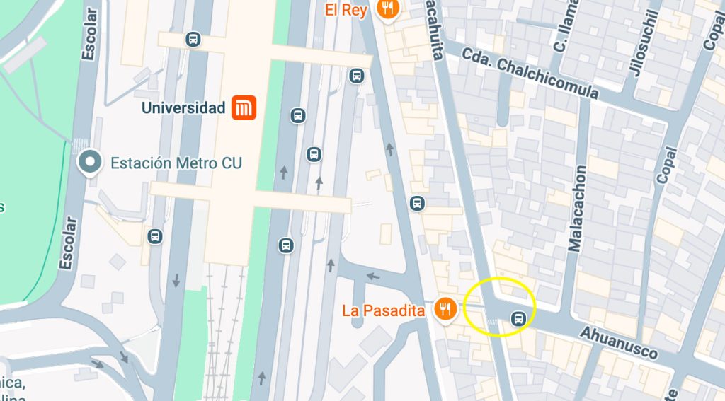 Ruta para llegar al Estadio Azteca desde Universidad