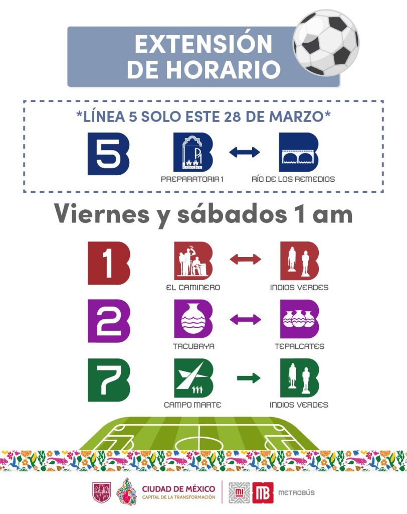 Extensión de los horarios del Metrobús