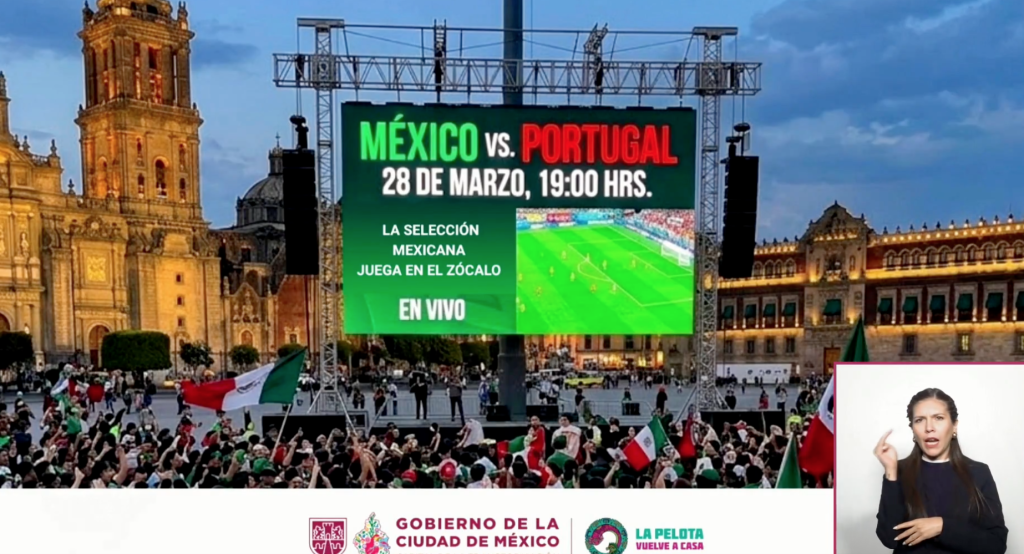 Proyectarán el México vs Portugal en el Zócalo completamente GRATIS