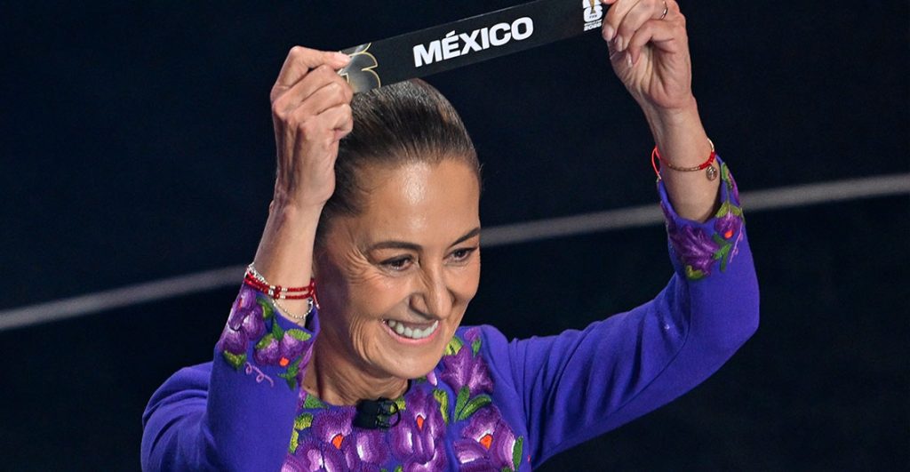 Claudia Sheinbaum en el sorteo del Mundial