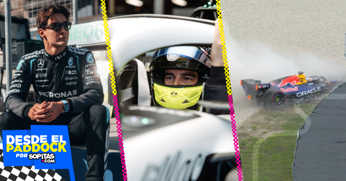 Parrilla de salida del GP Australia con Russell en la pole, Checo al fondo y choque de Verstappen