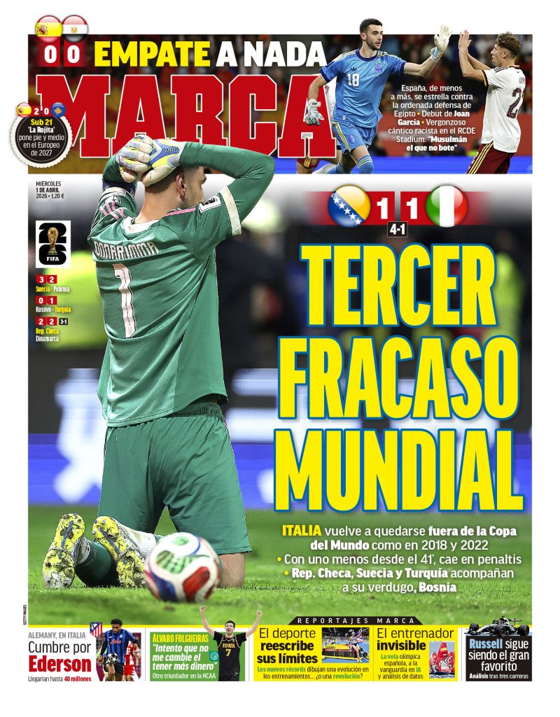 Portada del diario Marca