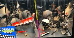 Los restos del auto de Romain Grosjean