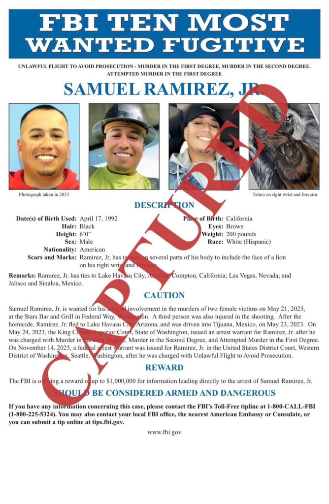 Agarraron en Sibnaloa a Samuel “N”, otro de los 10 más buscados por el FBI