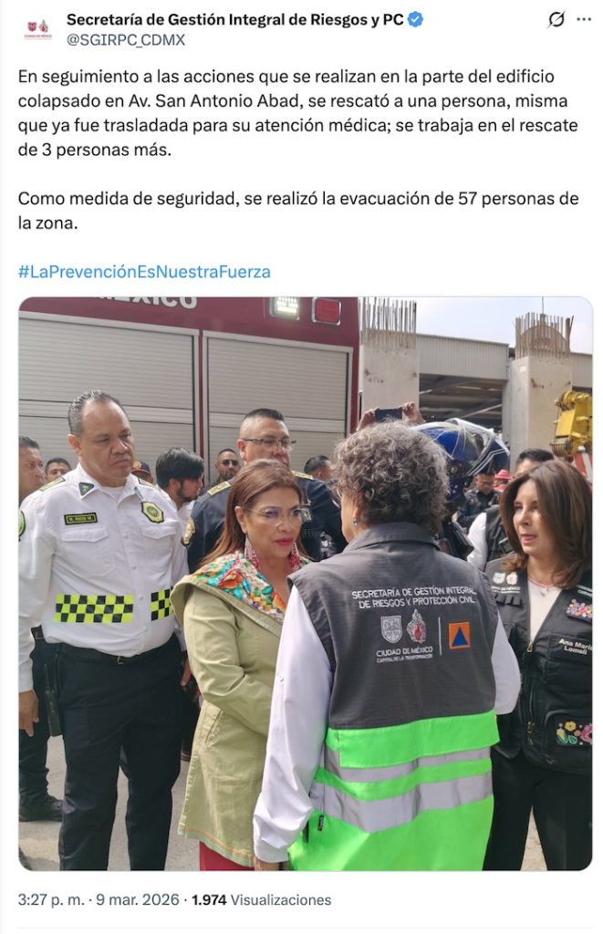 Colapsa edificio en san antonio abad