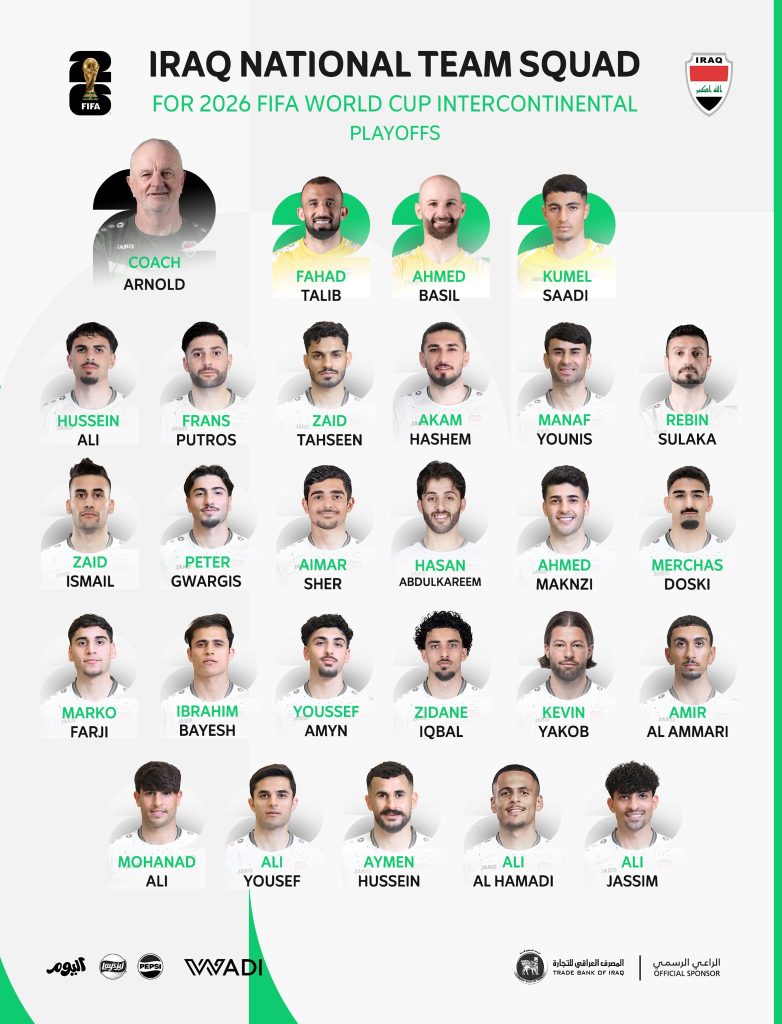 Los jugadores de Irak convocados al repechaje