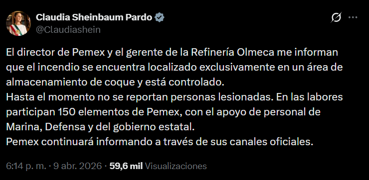 Otra vez Dos Bocas: Se reporta incendio en refinería de Pemex, esto es lo que sabemos