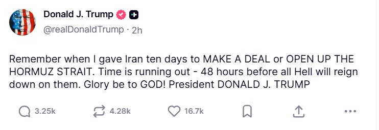 Irán dejá pasar ayuda en el Estrecho de Ormuz y Trump sube el nivel de amenazas con un ultimátum