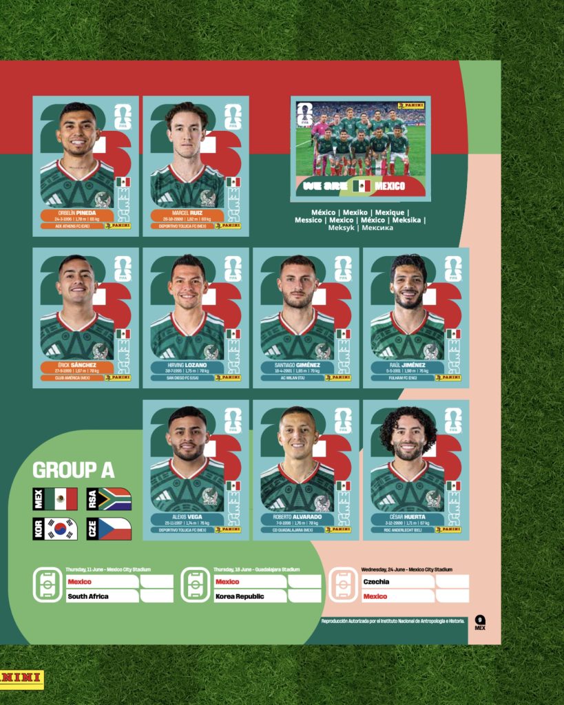 Los ‘convocados’ de México para el Mundial 2026 según el álbum Panini