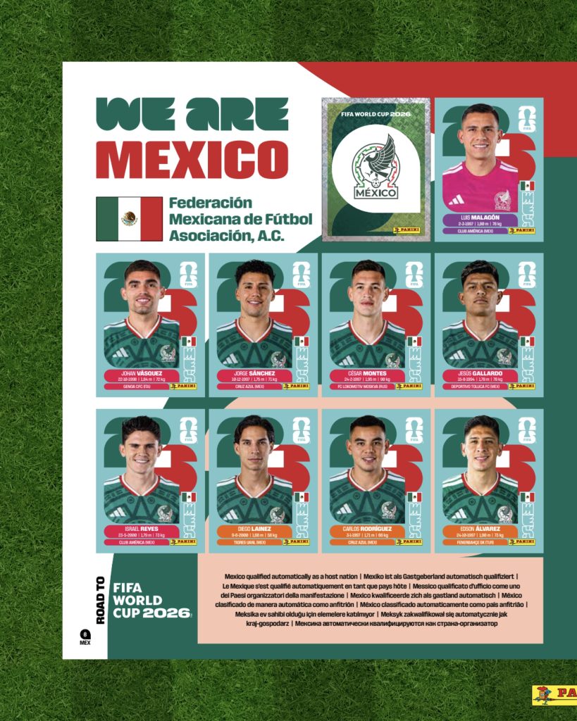 Los ‘convocados’ de México para el Mundial 2026 según el álbum Panini