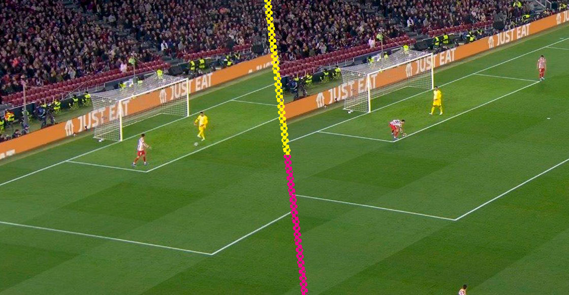 La mano de Pubill en el Barcelona vs Atlético de Madrid